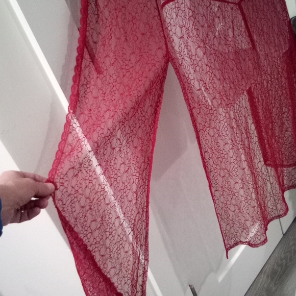 Vintage Chantilly Lace Cardigan Duster / Slip Robe - Picture 9 of 16